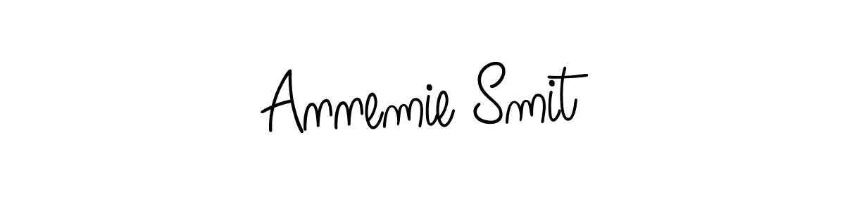 The best way (Angelique-Rose-font-FFP) to make a short signature is to pick only two or three words in your name. The name Annemie Smit include a total of six letters. For converting this name. Annemie Smit signature style 5 images and pictures png