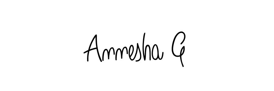 You should practise on your own different ways (Angelique-Rose-font-FFP) to write your name (Annesha G) in signature. don't let someone else do it for you. Annesha G signature style 5 images and pictures png