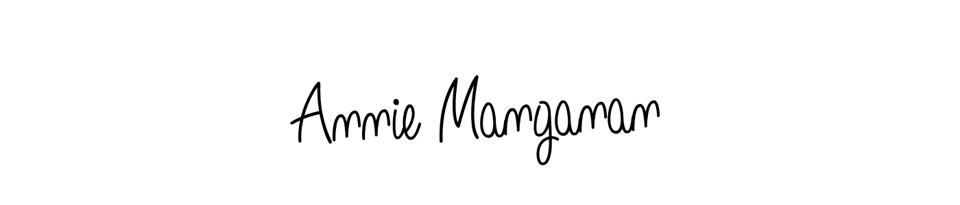 You should practise on your own different ways (Angelique-Rose-font-FFP) to write your name (Annie Manganan) in signature. don't let someone else do it for you. Annie Manganan signature style 5 images and pictures png