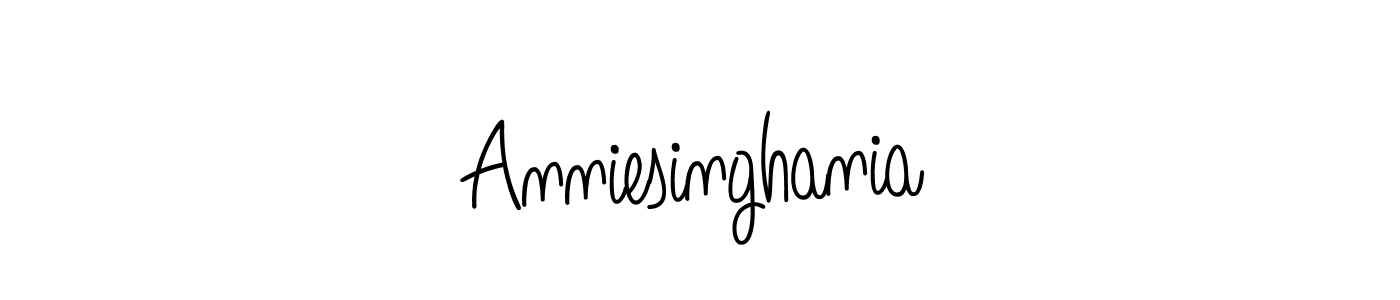 How to make Anniesinghania name signature. Use Angelique-Rose-font-FFP style for creating short signs online. This is the latest handwritten sign. Anniesinghania signature style 5 images and pictures png