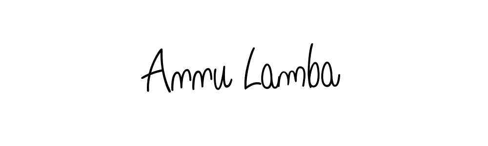 Make a beautiful signature design for name Annu Lamba. With this signature (Angelique-Rose-font-FFP) style, you can create a handwritten signature for free. Annu Lamba signature style 5 images and pictures png