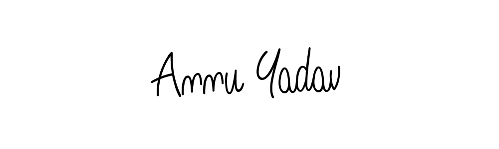 How to make Annu Yadav name signature. Use Angelique-Rose-font-FFP style for creating short signs online. This is the latest handwritten sign. Annu Yadav signature style 5 images and pictures png