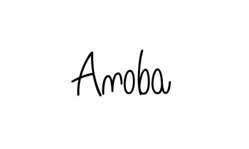 How to make Anoba name signature. Use Angelique-Rose-font-FFP style for creating short signs online. This is the latest handwritten sign. Anoba signature style 5 images and pictures png