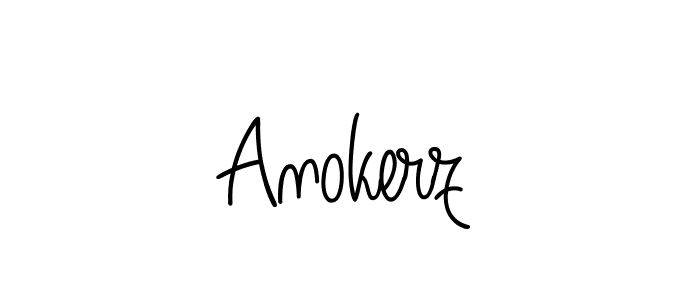 Make a beautiful signature design for name Anokerz. With this signature (Angelique-Rose-font-FFP) style, you can create a handwritten signature for free. Anokerz signature style 5 images and pictures png