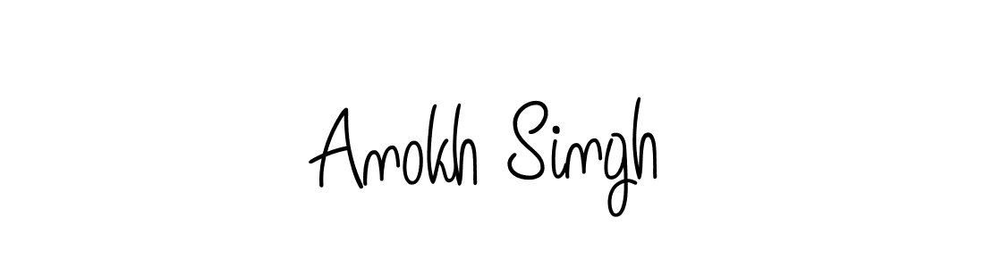 Make a beautiful signature design for name Anokh Singh. With this signature (Angelique-Rose-font-FFP) style, you can create a handwritten signature for free. Anokh Singh signature style 5 images and pictures png