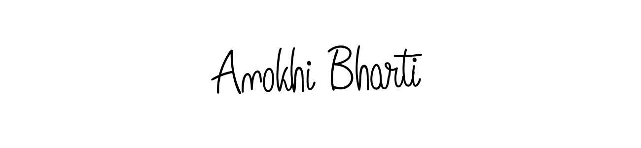 Design your own signature with our free online signature maker. With this signature software, you can create a handwritten (Angelique-Rose-font-FFP) signature for name Anokhi Bharti. Anokhi Bharti signature style 5 images and pictures png