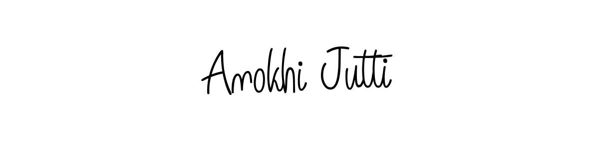 Make a beautiful signature design for name Anokhi Jutti. With this signature (Angelique-Rose-font-FFP) style, you can create a handwritten signature for free. Anokhi Jutti signature style 5 images and pictures png