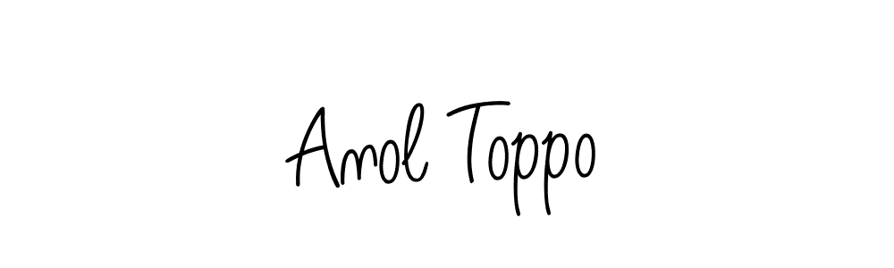 How to make Anol Toppo signature? Angelique-Rose-font-FFP is a professional autograph style. Create handwritten signature for Anol Toppo name. Anol Toppo signature style 5 images and pictures png