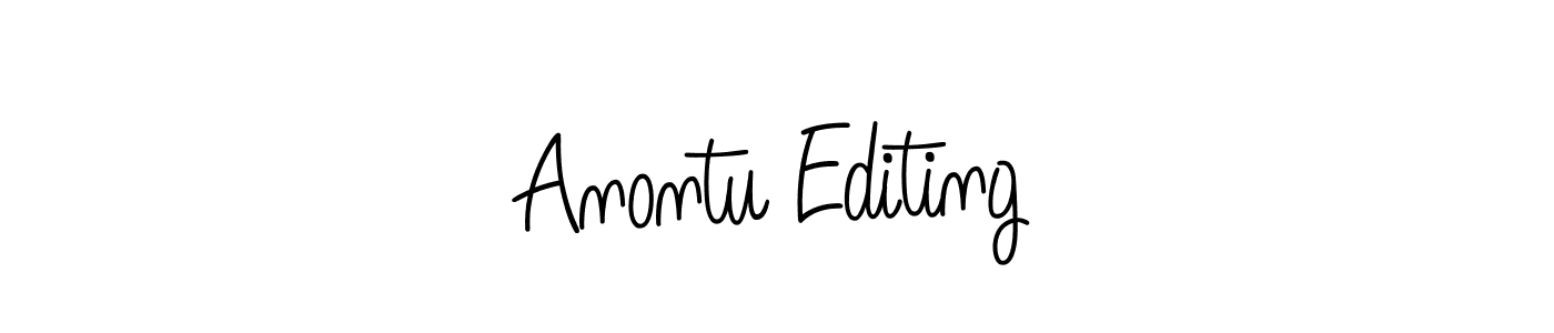 How to make Anontu Editing name signature. Use Angelique-Rose-font-FFP style for creating short signs online. This is the latest handwritten sign. Anontu Editing signature style 5 images and pictures png