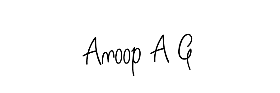 You should practise on your own different ways (Angelique-Rose-font-FFP) to write your name (Anoop A G) in signature. don't let someone else do it for you. Anoop A G signature style 5 images and pictures png