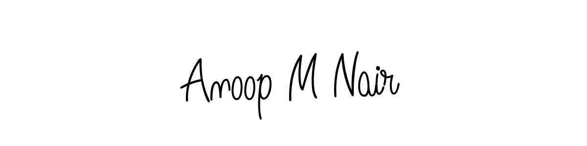 Make a beautiful signature design for name Anoop M Nair. With this signature (Angelique-Rose-font-FFP) style, you can create a handwritten signature for free. Anoop M Nair signature style 5 images and pictures png