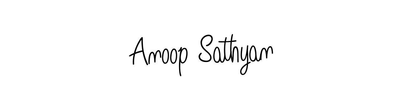 Anoop Sathyan stylish signature style. Best Handwritten Sign (Angelique-Rose-font-FFP) for my name. Handwritten Signature Collection Ideas for my name Anoop Sathyan. Anoop Sathyan signature style 5 images and pictures png