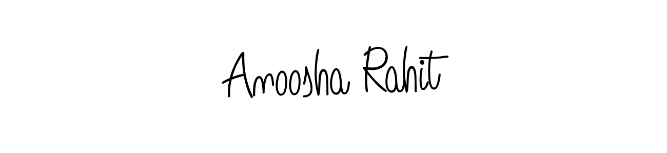 How to make Anoosha Rahit name signature. Use Angelique-Rose-font-FFP style for creating short signs online. This is the latest handwritten sign. Anoosha Rahit signature style 5 images and pictures png