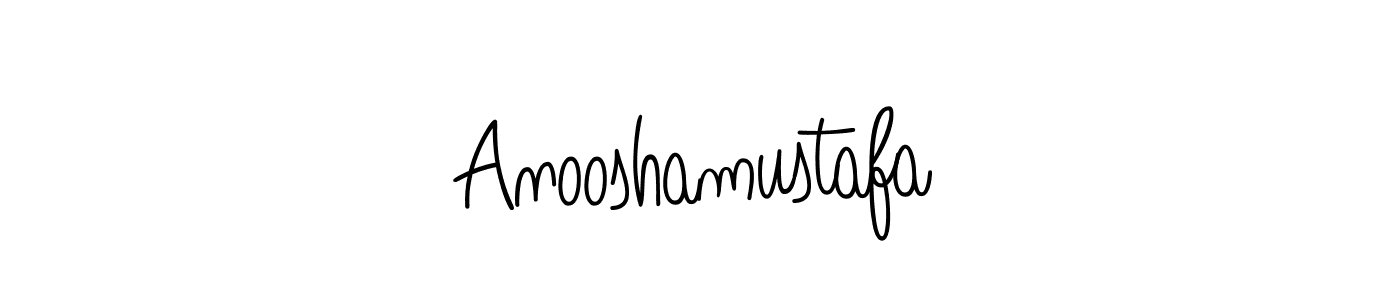 Use a signature maker to create a handwritten signature online. With this signature software, you can design (Angelique-Rose-font-FFP) your own signature for name Anooshamustafa. Anooshamustafa signature style 5 images and pictures png