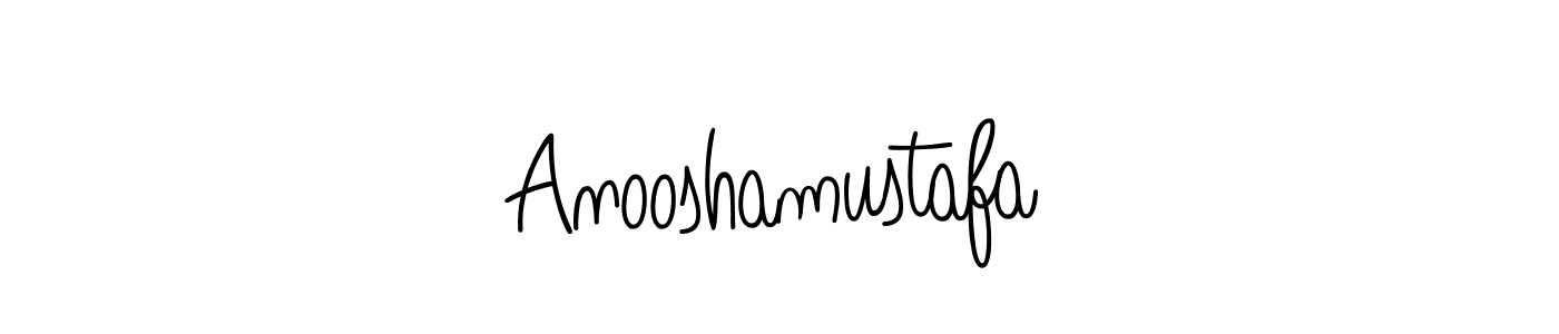 Make a beautiful signature design for name Anooshamustafa. With this signature (Angelique-Rose-font-FFP) style, you can create a handwritten signature for free. Anooshamustafa signature style 5 images and pictures png