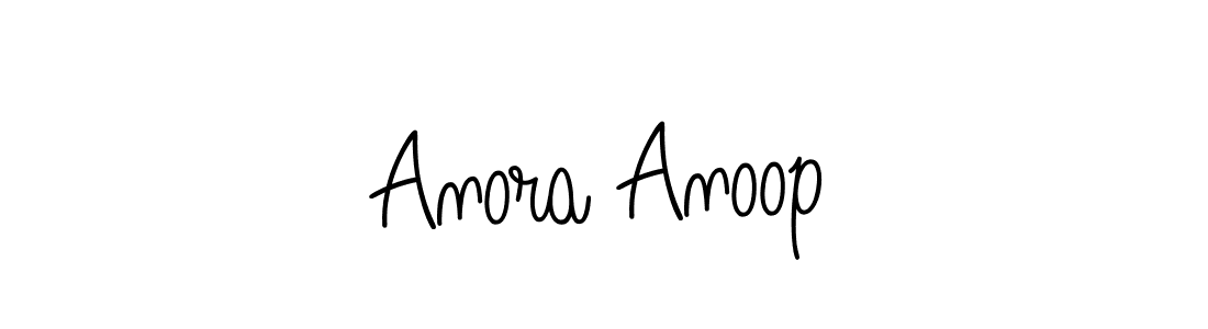 Anora Anoop stylish signature style. Best Handwritten Sign (Angelique-Rose-font-FFP) for my name. Handwritten Signature Collection Ideas for my name Anora Anoop. Anora Anoop signature style 5 images and pictures png