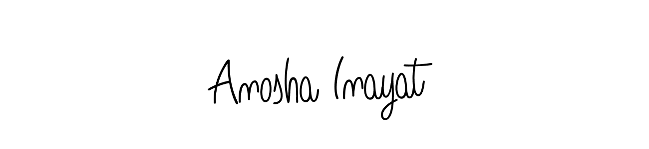 Make a beautiful signature design for name Anosha Inayat. With this signature (Angelique-Rose-font-FFP) style, you can create a handwritten signature for free. Anosha Inayat signature style 5 images and pictures png