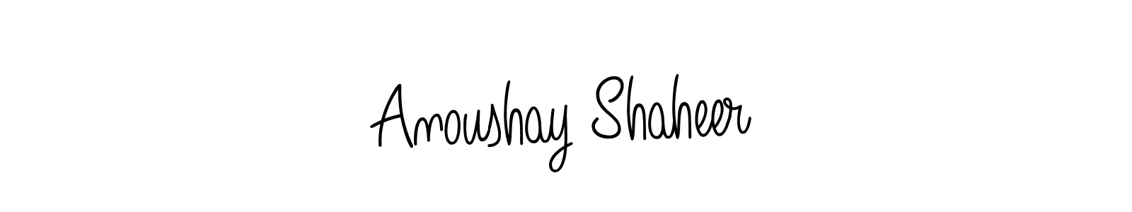 Use a signature maker to create a handwritten signature online. With this signature software, you can design (Angelique-Rose-font-FFP) your own signature for name Anoushay Shaheer. Anoushay Shaheer signature style 5 images and pictures png