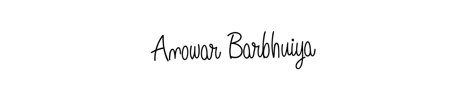 Create a beautiful signature design for name Anowar Barbhuiya. With this signature (Angelique-Rose-font-FFP) fonts, you can make a handwritten signature for free. Anowar Barbhuiya signature style 5 images and pictures png