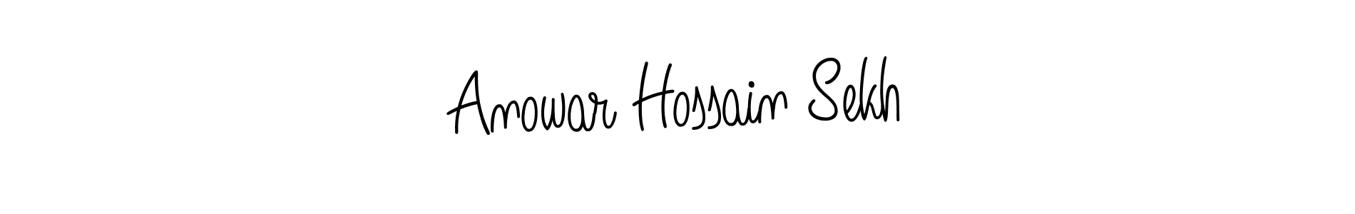 You should practise on your own different ways (Angelique-Rose-font-FFP) to write your name (Anowar Hossain Sekh) in signature. don't let someone else do it for you. Anowar Hossain Sekh signature style 5 images and pictures png