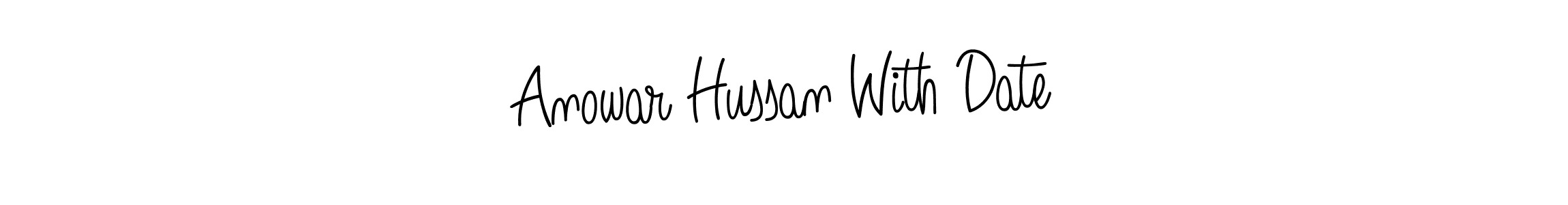 Design your own signature with our free online signature maker. With this signature software, you can create a handwritten (Angelique-Rose-font-FFP) signature for name Anowar Hussan With Date. Anowar Hussan With Date signature style 5 images and pictures png