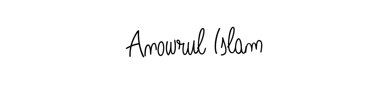 Use a signature maker to create a handwritten signature online. With this signature software, you can design (Angelique-Rose-font-FFP) your own signature for name Anowrul Islam. Anowrul Islam signature style 5 images and pictures png