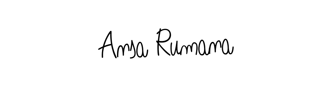 Create a beautiful signature design for name Ansa Rumana. With this signature (Angelique-Rose-font-FFP) fonts, you can make a handwritten signature for free. Ansa Rumana signature style 5 images and pictures png