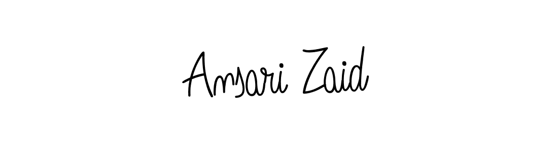 Use a signature maker to create a handwritten signature online. With this signature software, you can design (Angelique-Rose-font-FFP) your own signature for name Ansari Zaid. Ansari Zaid signature style 5 images and pictures png