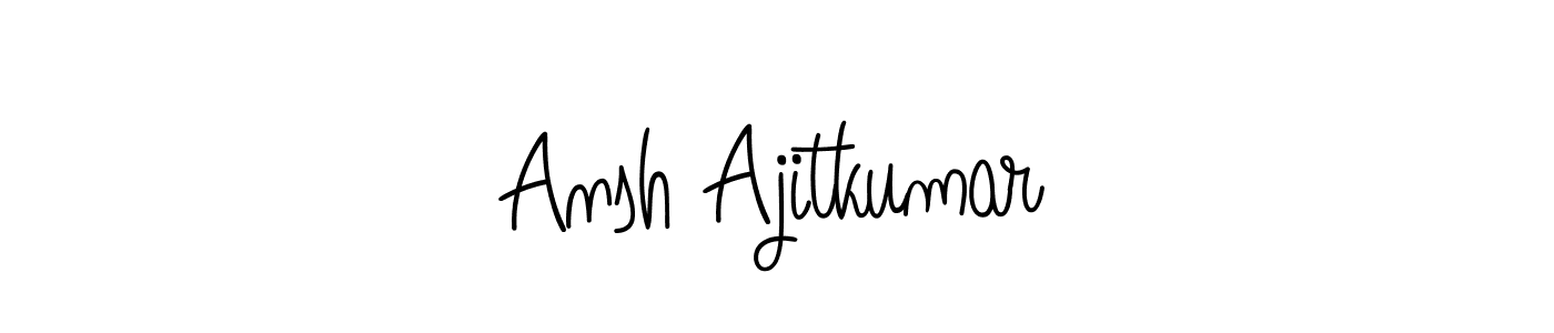 You should practise on your own different ways (Angelique-Rose-font-FFP) to write your name (Ansh Ajitkumar) in signature. don't let someone else do it for you. Ansh Ajitkumar signature style 5 images and pictures png