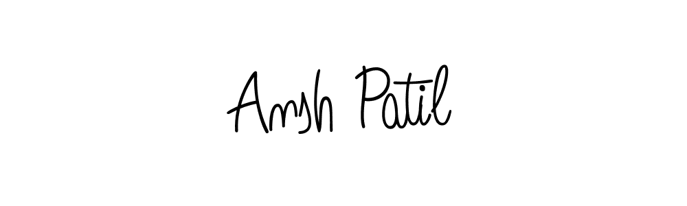 Use a signature maker to create a handwritten signature online. With this signature software, you can design (Angelique-Rose-font-FFP) your own signature for name Ansh Patil. Ansh Patil signature style 5 images and pictures png