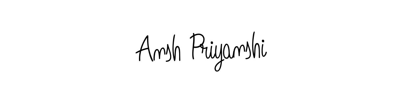 You should practise on your own different ways (Angelique-Rose-font-FFP) to write your name (Ansh Priyanshi) in signature. don't let someone else do it for you. Ansh Priyanshi signature style 5 images and pictures png