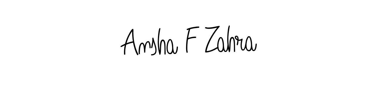 You can use this online signature creator to create a handwritten signature for the name Ansha F Zahra. This is the best online autograph maker. Ansha F Zahra signature style 5 images and pictures png