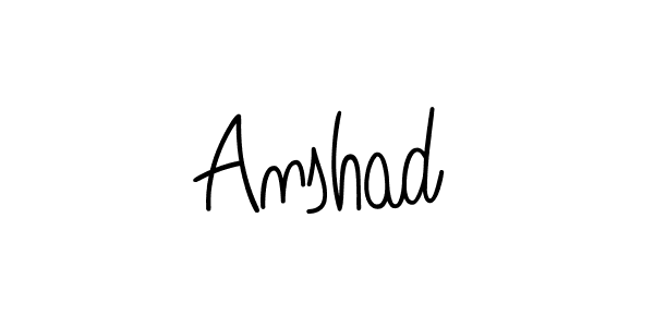 How to make Anshad name signature. Use Angelique-Rose-font-FFP style for creating short signs online. This is the latest handwritten sign. Anshad signature style 5 images and pictures png