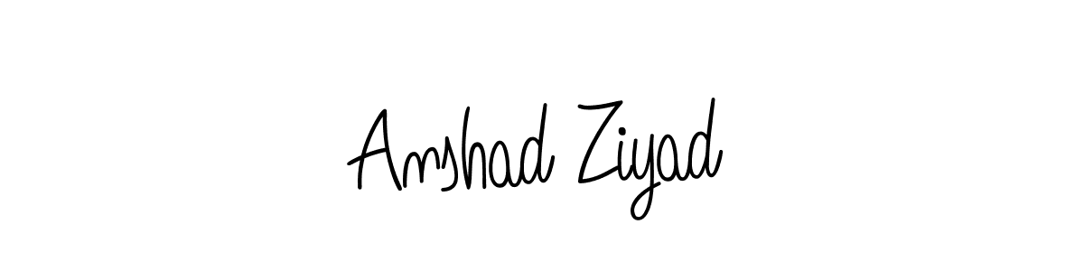 The best way (Angelique-Rose-font-FFP) to make a short signature is to pick only two or three words in your name. The name Anshad Ziyad include a total of six letters. For converting this name. Anshad Ziyad signature style 5 images and pictures png