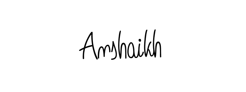 Design your own signature with our free online signature maker. With this signature software, you can create a handwritten (Angelique-Rose-font-FFP) signature for name Anshaikh. Anshaikh signature style 5 images and pictures png