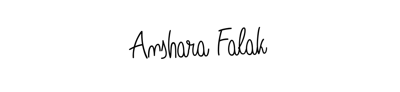 Use a signature maker to create a handwritten signature online. With this signature software, you can design (Angelique-Rose-font-FFP) your own signature for name Anshara Falak. Anshara Falak signature style 5 images and pictures png