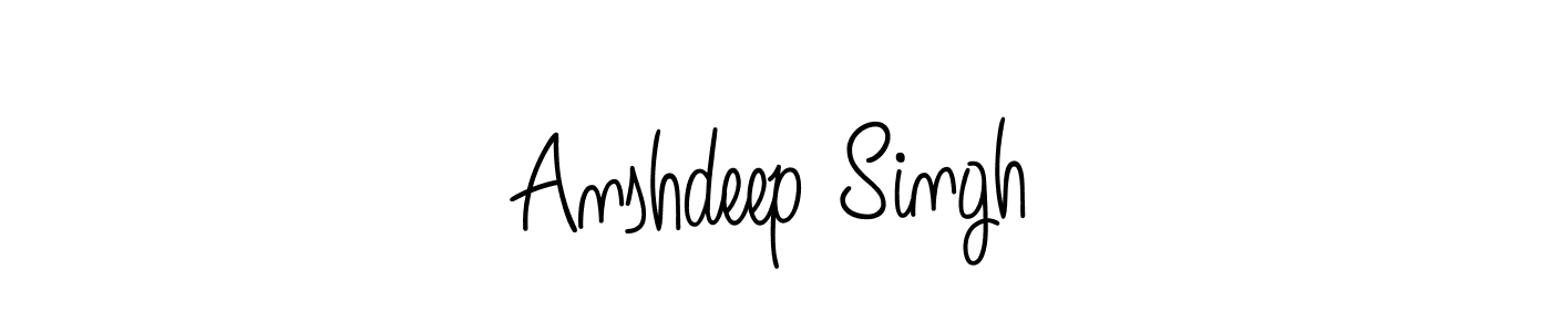 How to make Anshdeep Singh name signature. Use Angelique-Rose-font-FFP style for creating short signs online. This is the latest handwritten sign. Anshdeep Singh signature style 5 images and pictures png