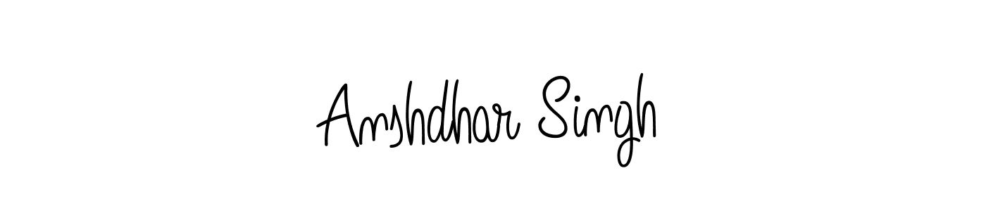 Use a signature maker to create a handwritten signature online. With this signature software, you can design (Angelique-Rose-font-FFP) your own signature for name Anshdhar Singh. Anshdhar Singh signature style 5 images and pictures png