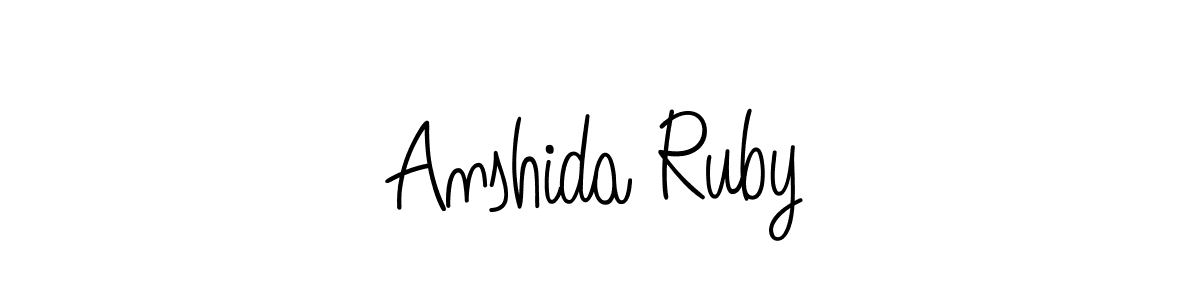 Anshida Ruby stylish signature style. Best Handwritten Sign (Angelique-Rose-font-FFP) for my name. Handwritten Signature Collection Ideas for my name Anshida Ruby. Anshida Ruby signature style 5 images and pictures png