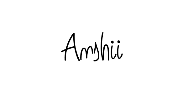 Make a beautiful signature design for name Anshii. With this signature (Angelique-Rose-font-FFP) style, you can create a handwritten signature for free. Anshii signature style 5 images and pictures png