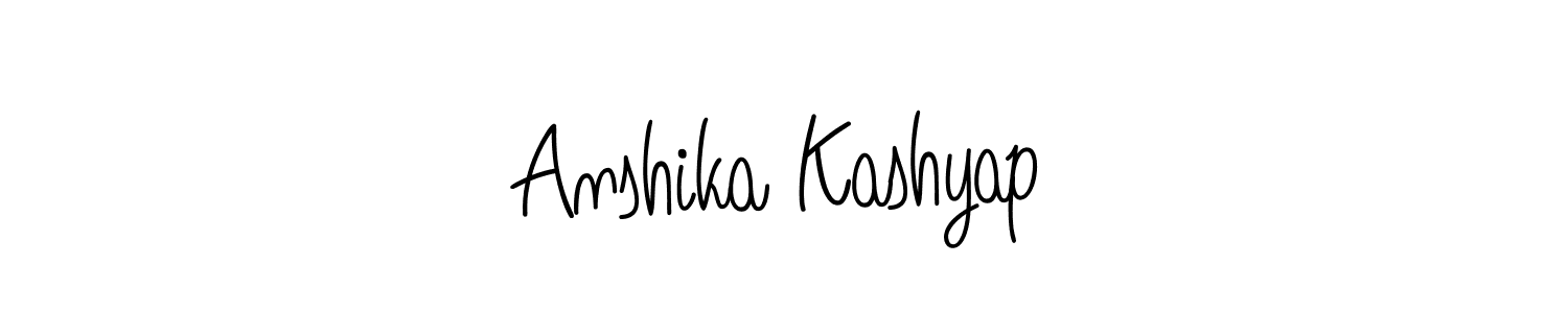How to make Anshika Kashyap name signature. Use Angelique-Rose-font-FFP style for creating short signs online. This is the latest handwritten sign. Anshika Kashyap signature style 5 images and pictures png