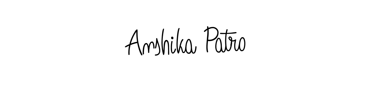 Use a signature maker to create a handwritten signature online. With this signature software, you can design (Angelique-Rose-font-FFP) your own signature for name Anshika Patro. Anshika Patro signature style 5 images and pictures png