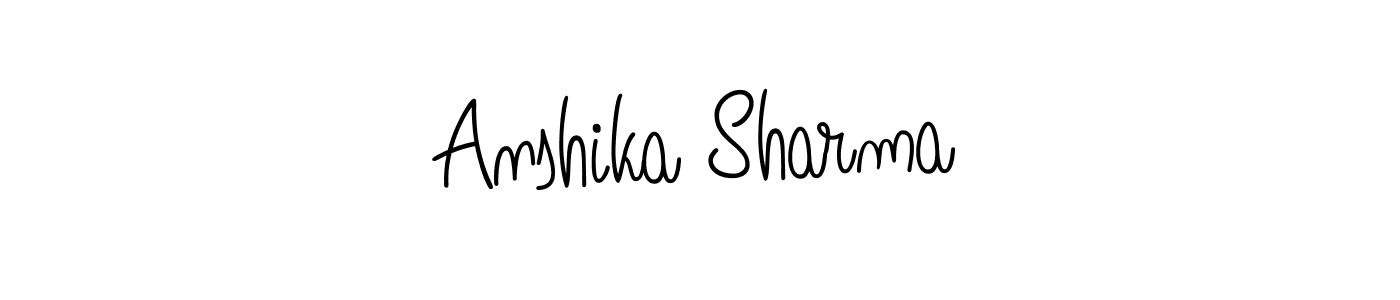 The best way (Angelique-Rose-font-FFP) to make a short signature is to pick only two or three words in your name. The name Anshika Sharma include a total of six letters. For converting this name. Anshika Sharma signature style 5 images and pictures png