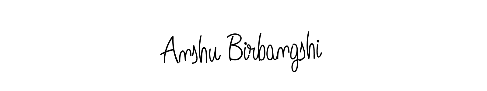 You should practise on your own different ways (Angelique-Rose-font-FFP) to write your name (Anshu Birbangshi) in signature. don't let someone else do it for you. Anshu Birbangshi signature style 5 images and pictures png