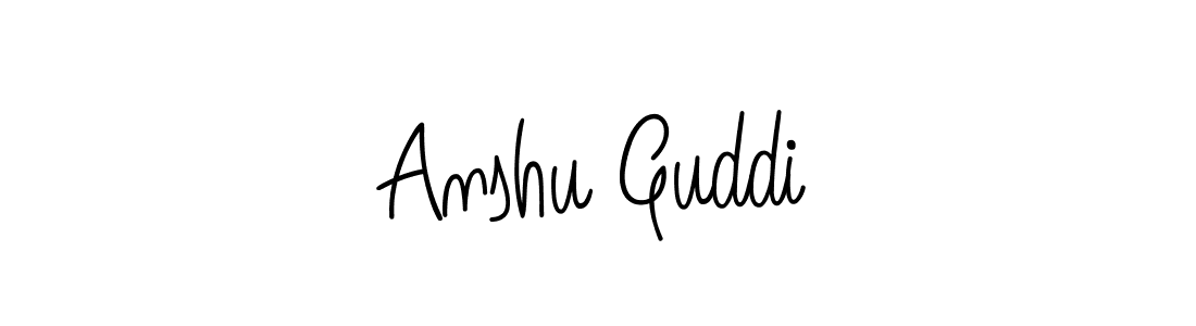 Use a signature maker to create a handwritten signature online. With this signature software, you can design (Angelique-Rose-font-FFP) your own signature for name Anshu Guddi. Anshu Guddi signature style 5 images and pictures png