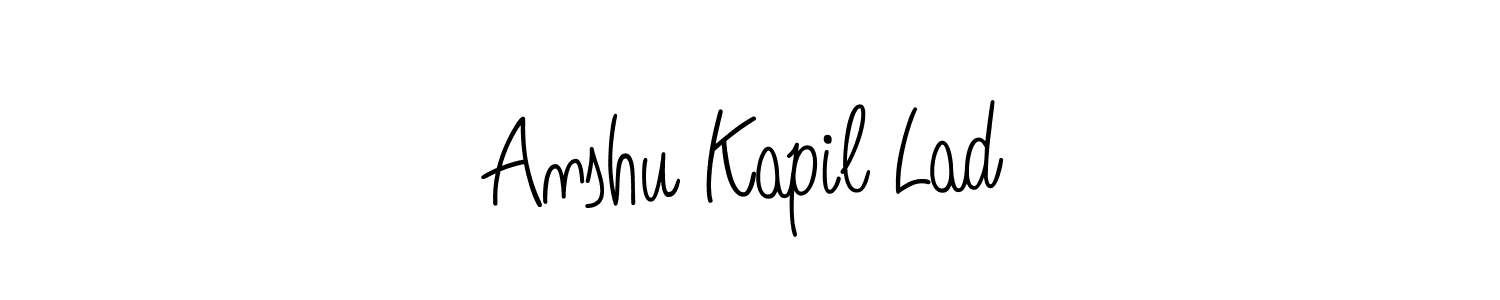 The best way (Angelique-Rose-font-FFP) to make a short signature is to pick only two or three words in your name. The name Anshu Kapil Lad include a total of six letters. For converting this name. Anshu Kapil Lad signature style 5 images and pictures png
