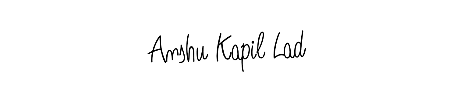 Anshu Kapil Lad stylish signature style. Best Handwritten Sign (Angelique-Rose-font-FFP) for my name. Handwritten Signature Collection Ideas for my name Anshu Kapil Lad. Anshu Kapil Lad signature style 5 images and pictures png