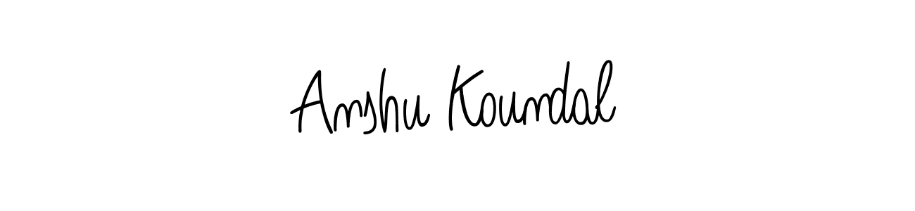 How to make Anshu Koundal name signature. Use Angelique-Rose-font-FFP style for creating short signs online. This is the latest handwritten sign. Anshu Koundal signature style 5 images and pictures png