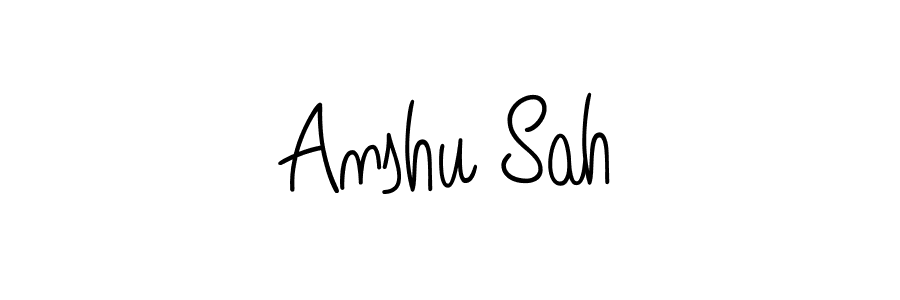 Make a beautiful signature design for name Anshu Sah. With this signature (Angelique-Rose-font-FFP) style, you can create a handwritten signature for free. Anshu Sah signature style 5 images and pictures png