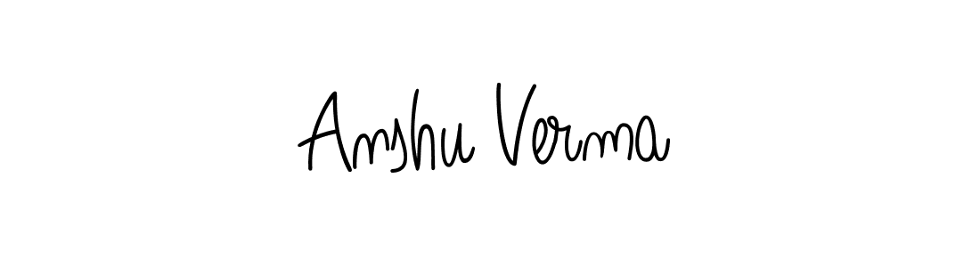 Make a beautiful signature design for name Anshu Verma. With this signature (Angelique-Rose-font-FFP) style, you can create a handwritten signature for free. Anshu Verma signature style 5 images and pictures png